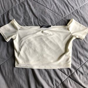 White off the shoulder crop top